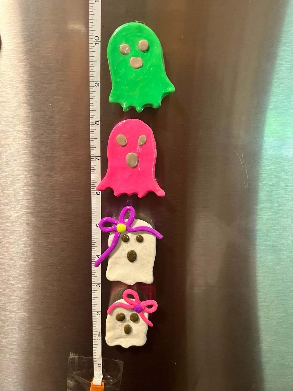 Handmade Clay Ghost Magnets Set of 4 Halloween Decor